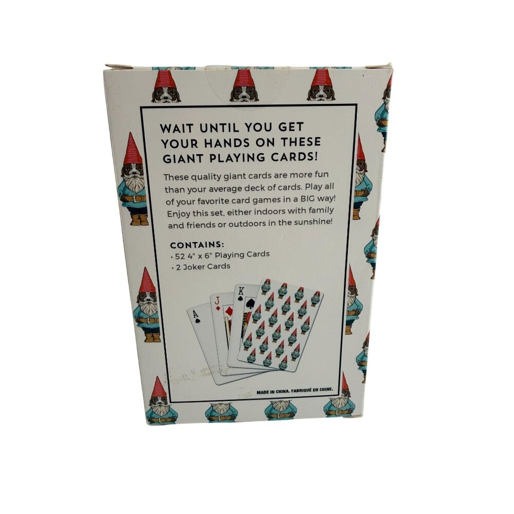 Giant Dog Gnome Themed Playing Cards 4"x6" By WS Game Co. Fun Oversized Deck - Picture 3 of 5